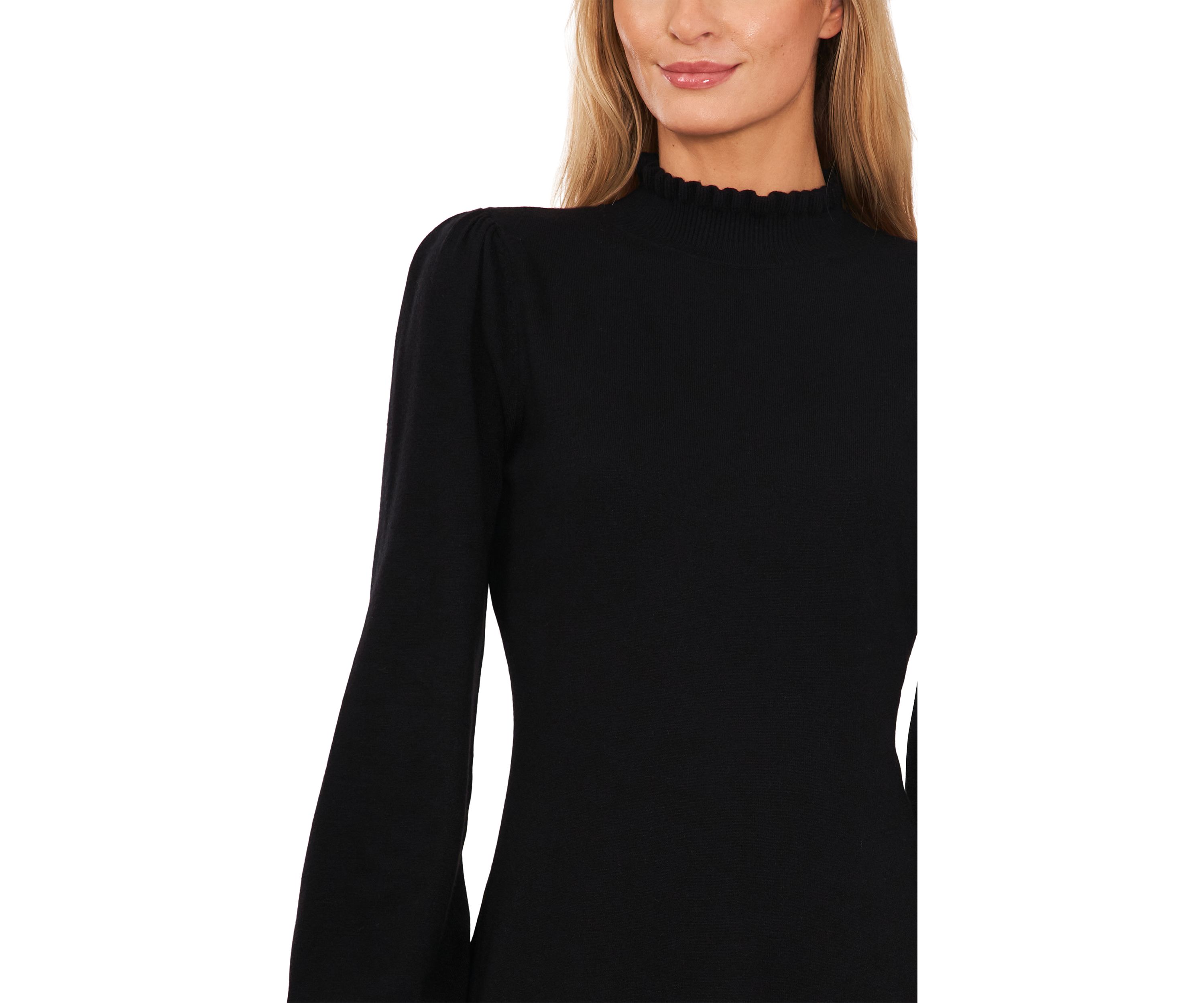 Womens Ruffle Neck Sweater Dress