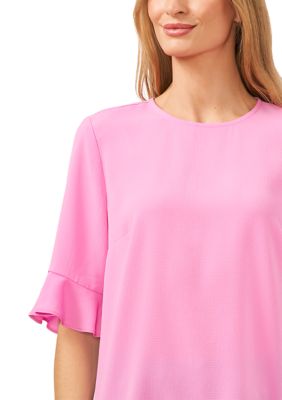 Women's Ruffle Crew Neck Blouse