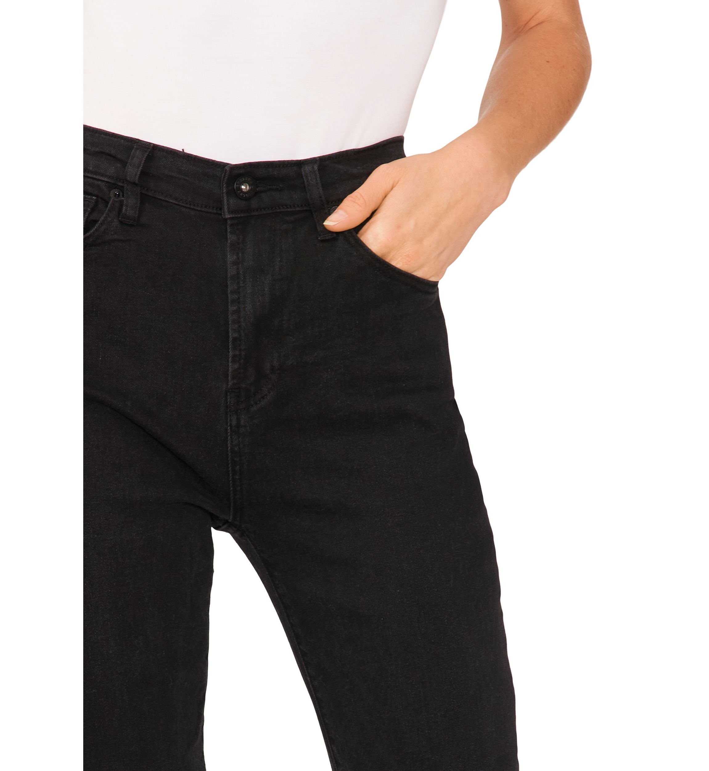 Womens Coated Denim Flare Jeans