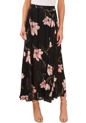 Women's Midi Pleated Godet Skirt