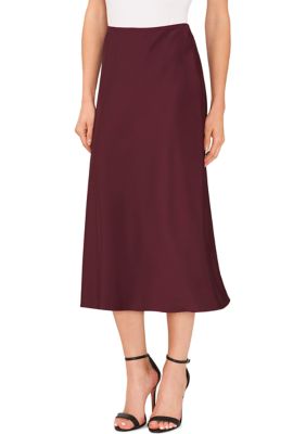 Women's Solid Satin Skirt