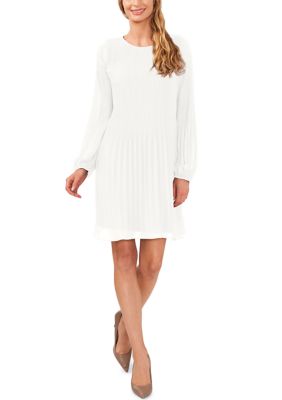 Women's Long Sleeve Pleated Dress