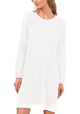 Women's Long Sleeve Pleated Dress