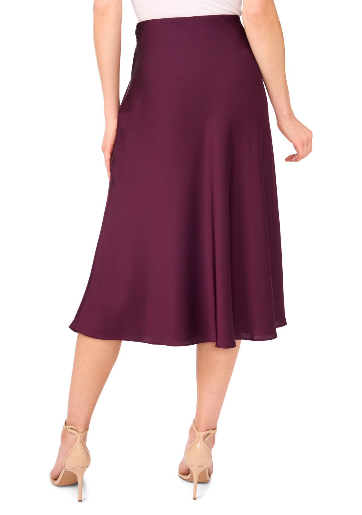 Womens A-Line Satin Skirt 