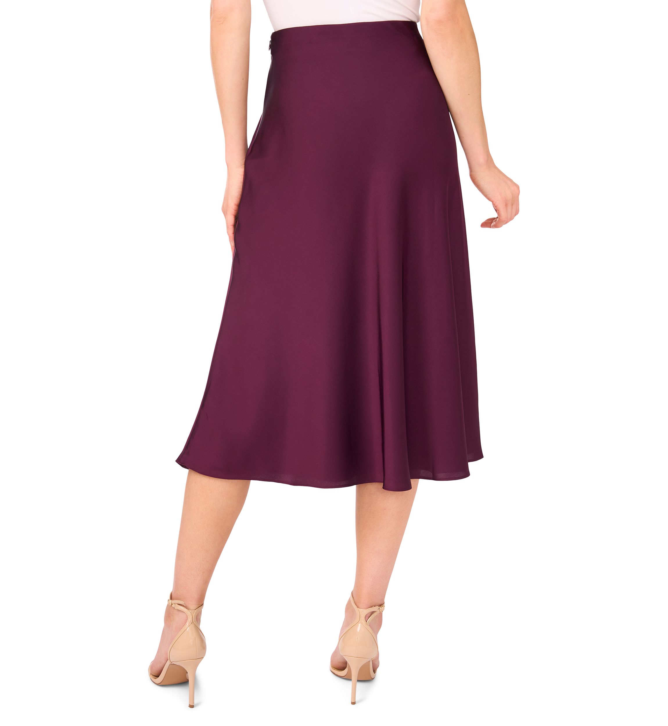 Womens A-Line Satin Skirt 