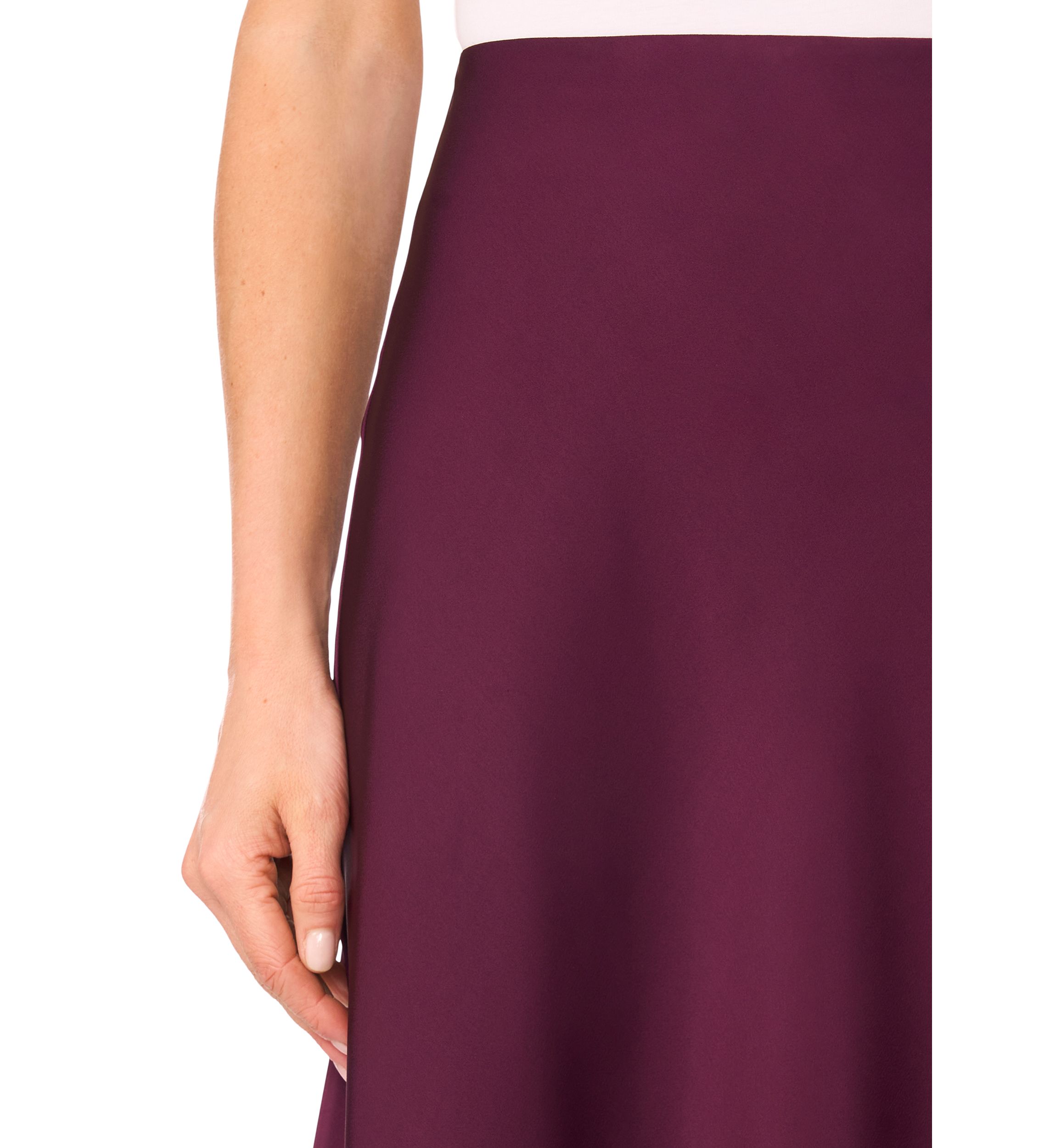 Womens A-Line Satin Skirt 