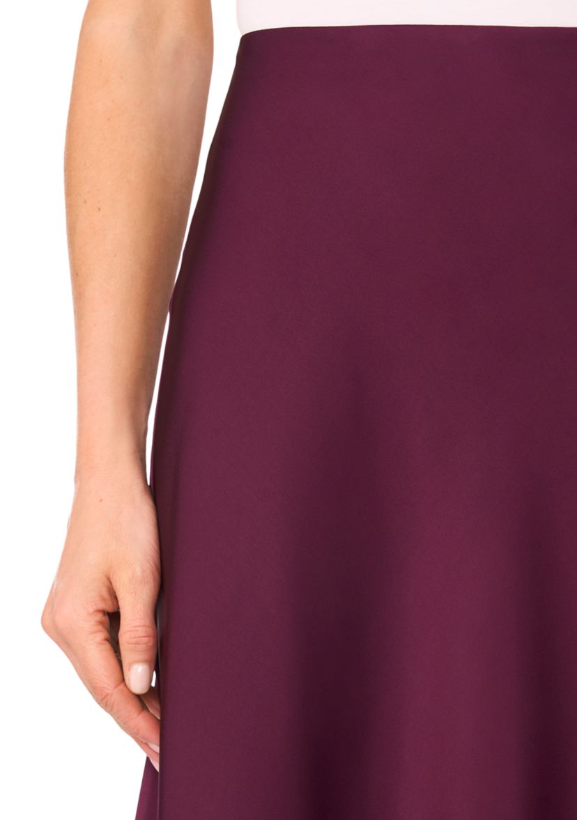 Womens A-Line Satin Skirt 