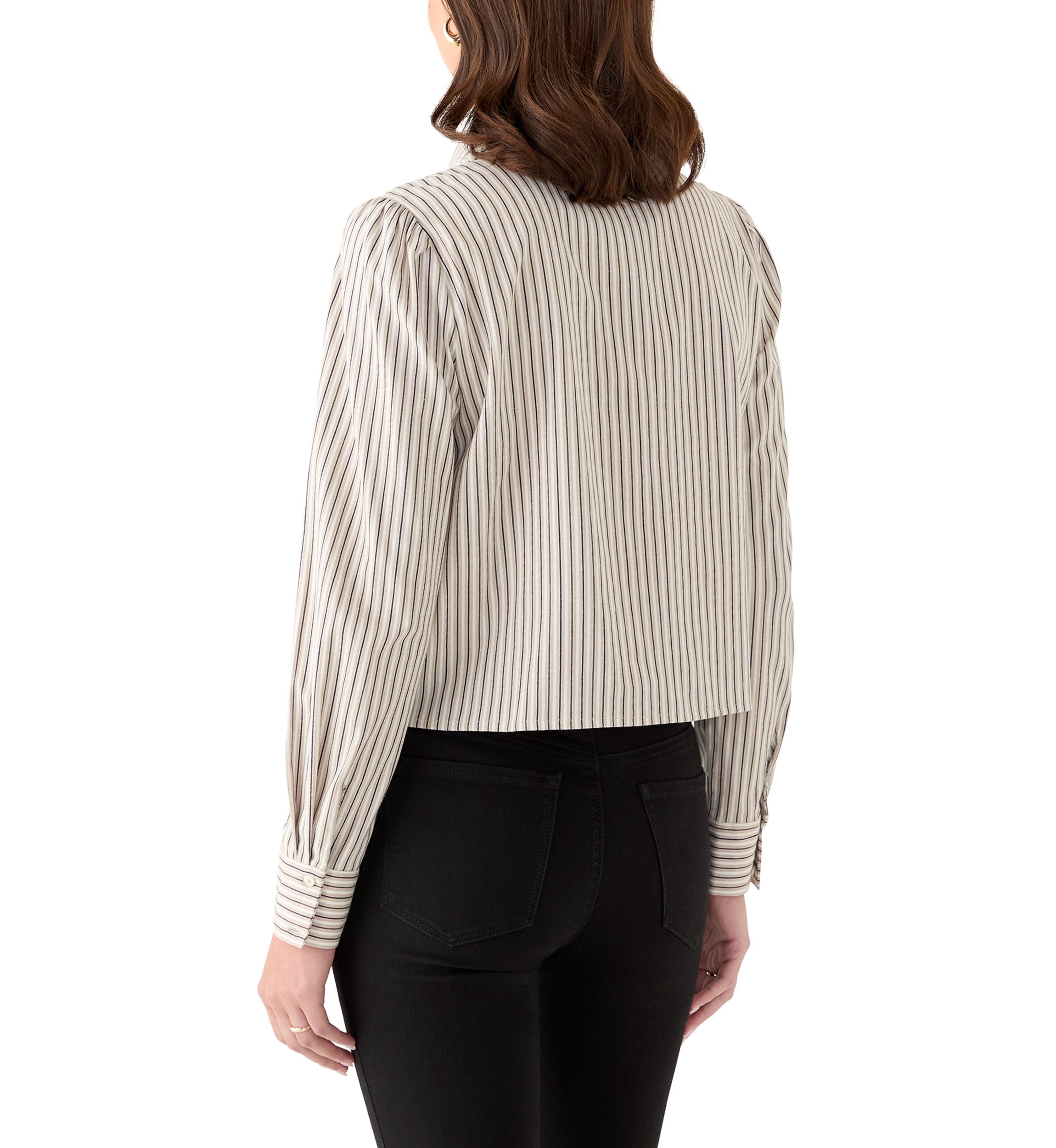 Womens Striped Button Down Shirt