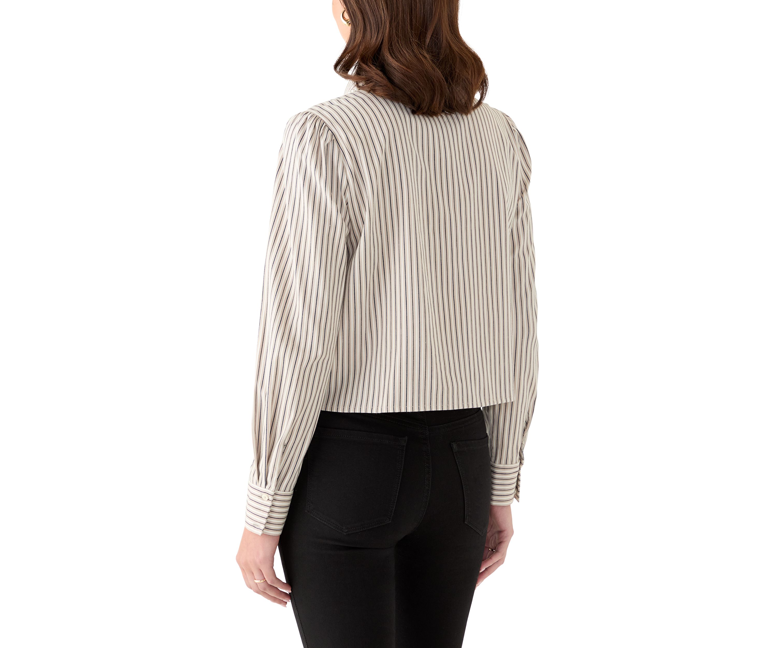 Womens Striped Button Down Shirt