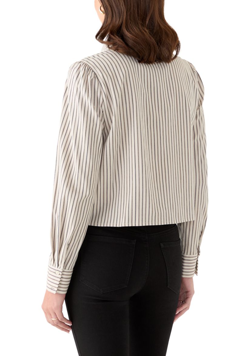 Womens Striped Button Down Shirt