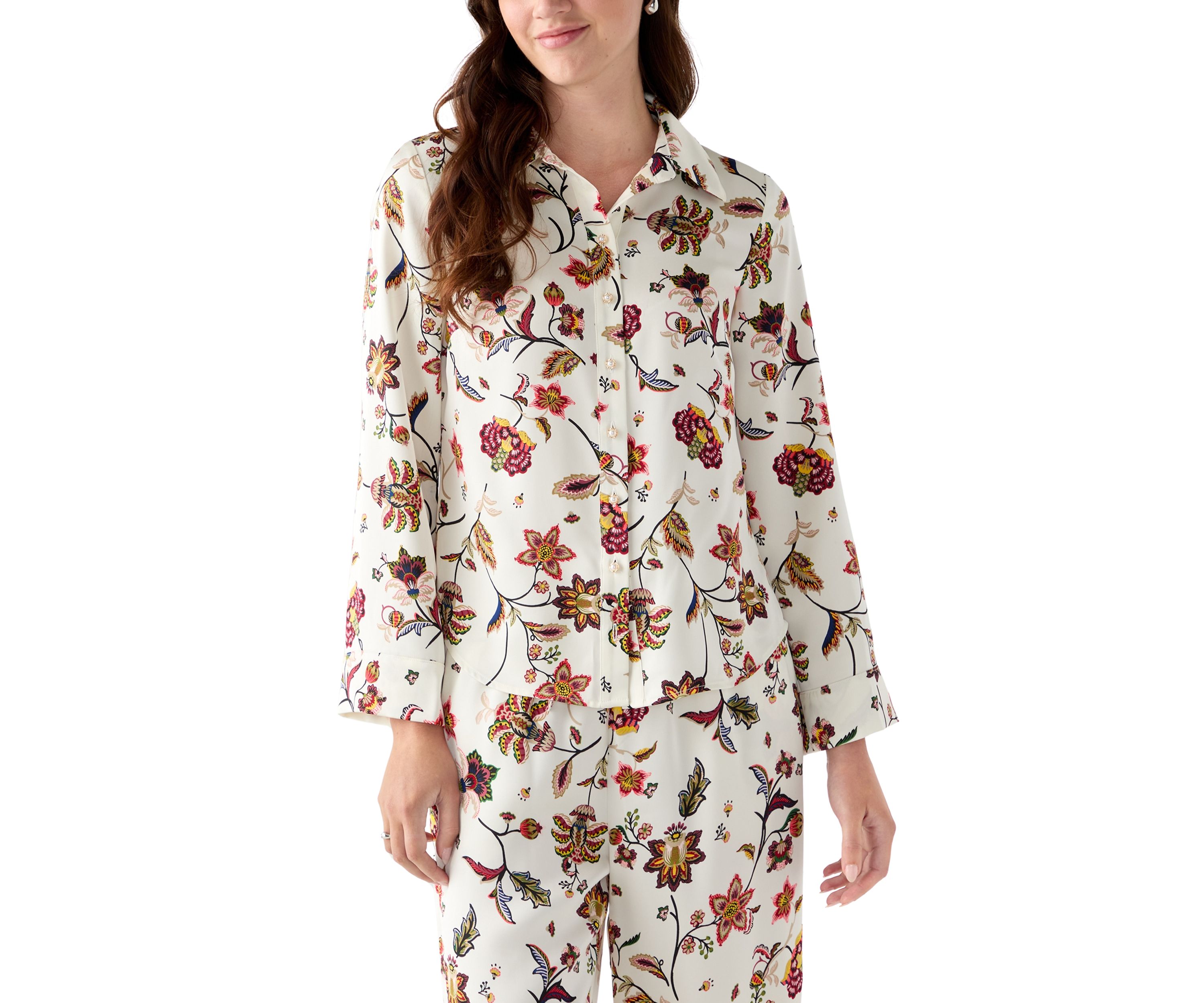 Womens Long Sleeve Floral Print Top