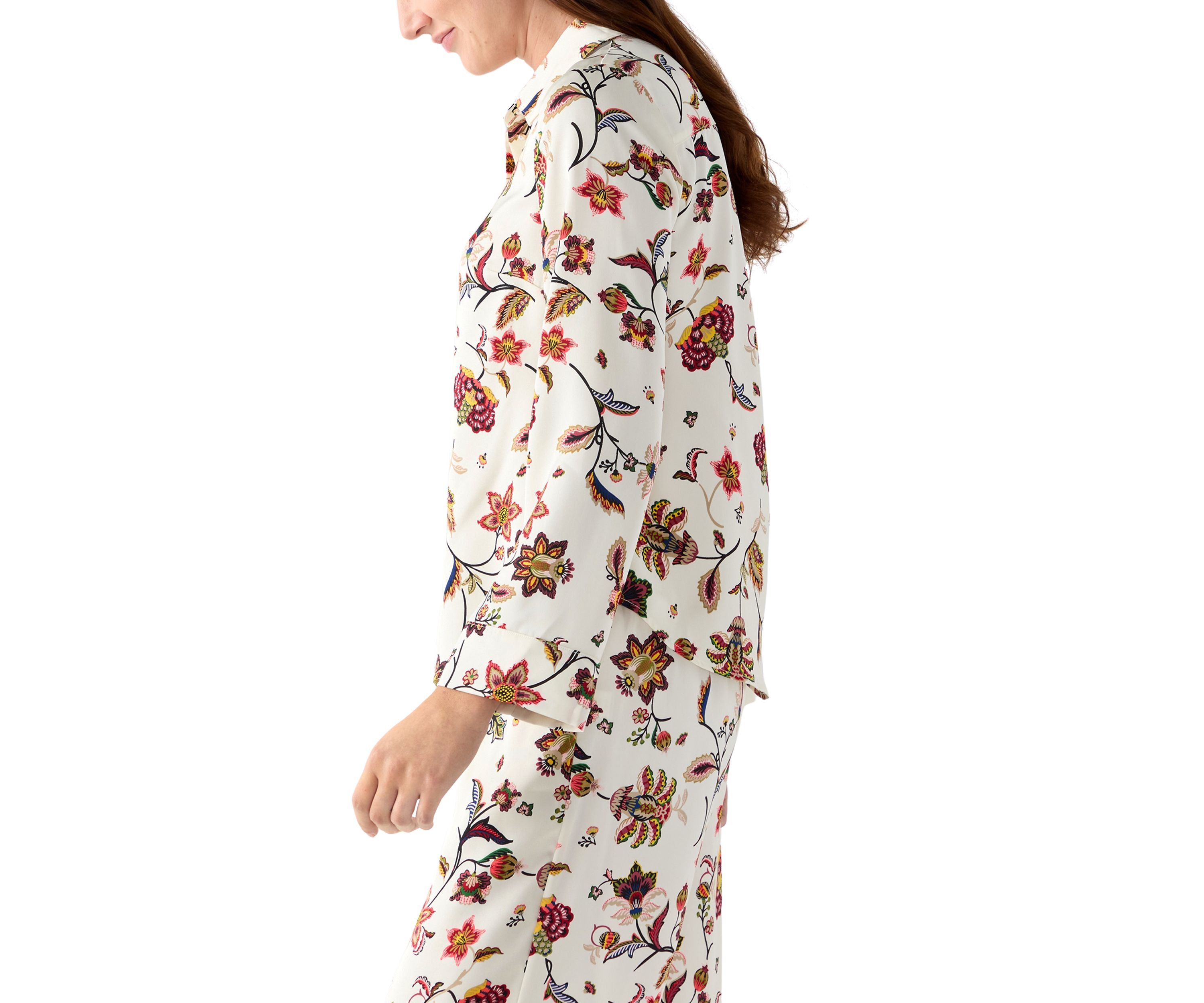Womens Long Sleeve Floral Print Top