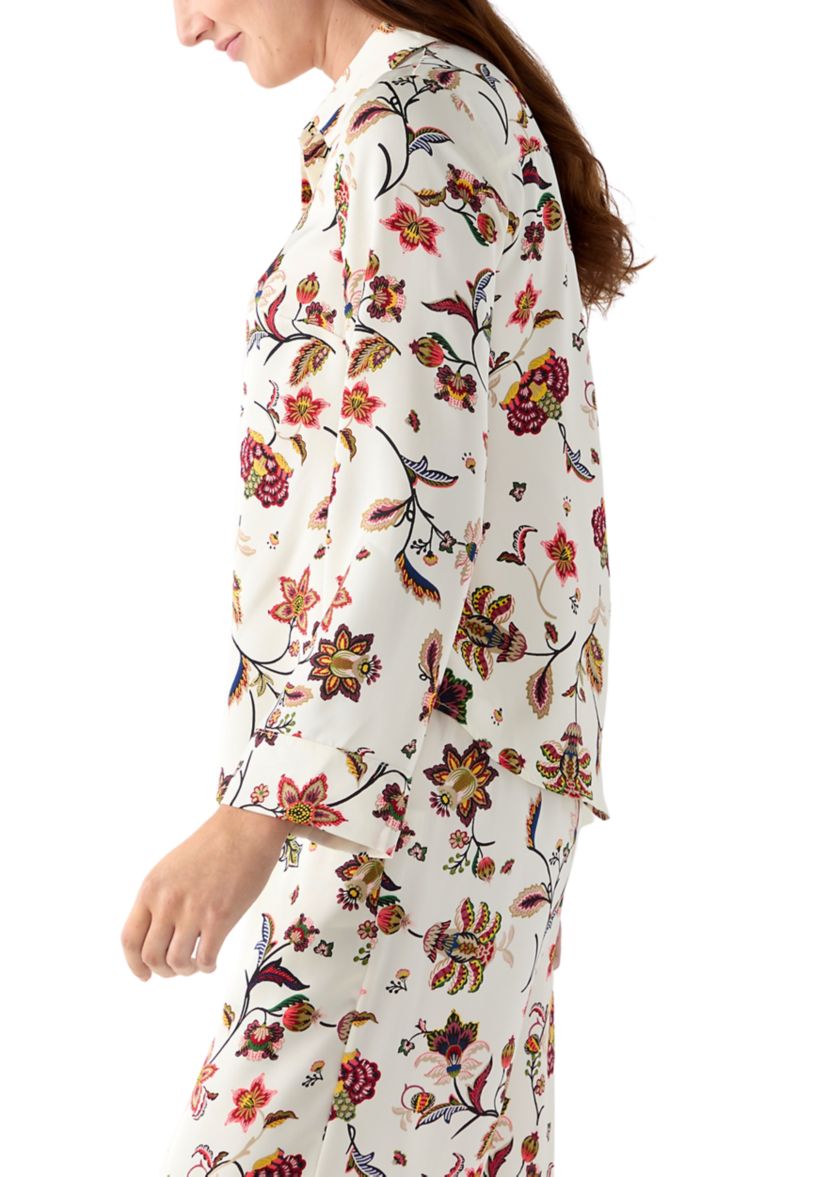 Womens Long Sleeve Floral Print Top