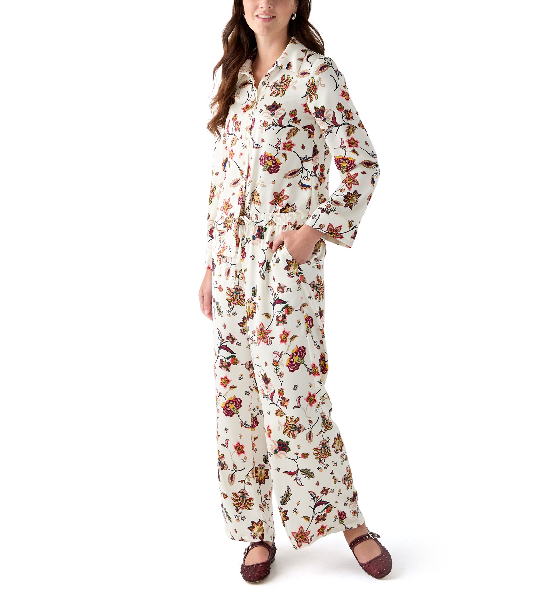 Womens Long Sleeve Floral Print Top