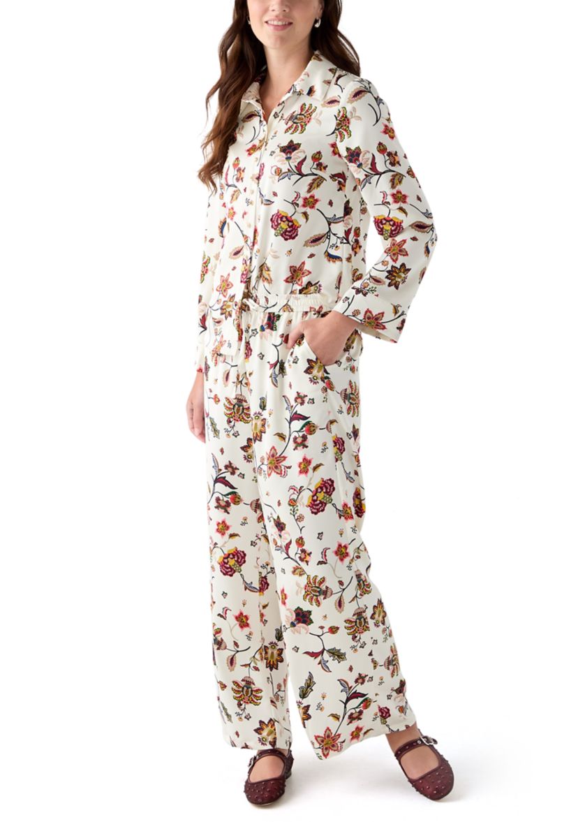 Womens Long Sleeve Floral Print Top
