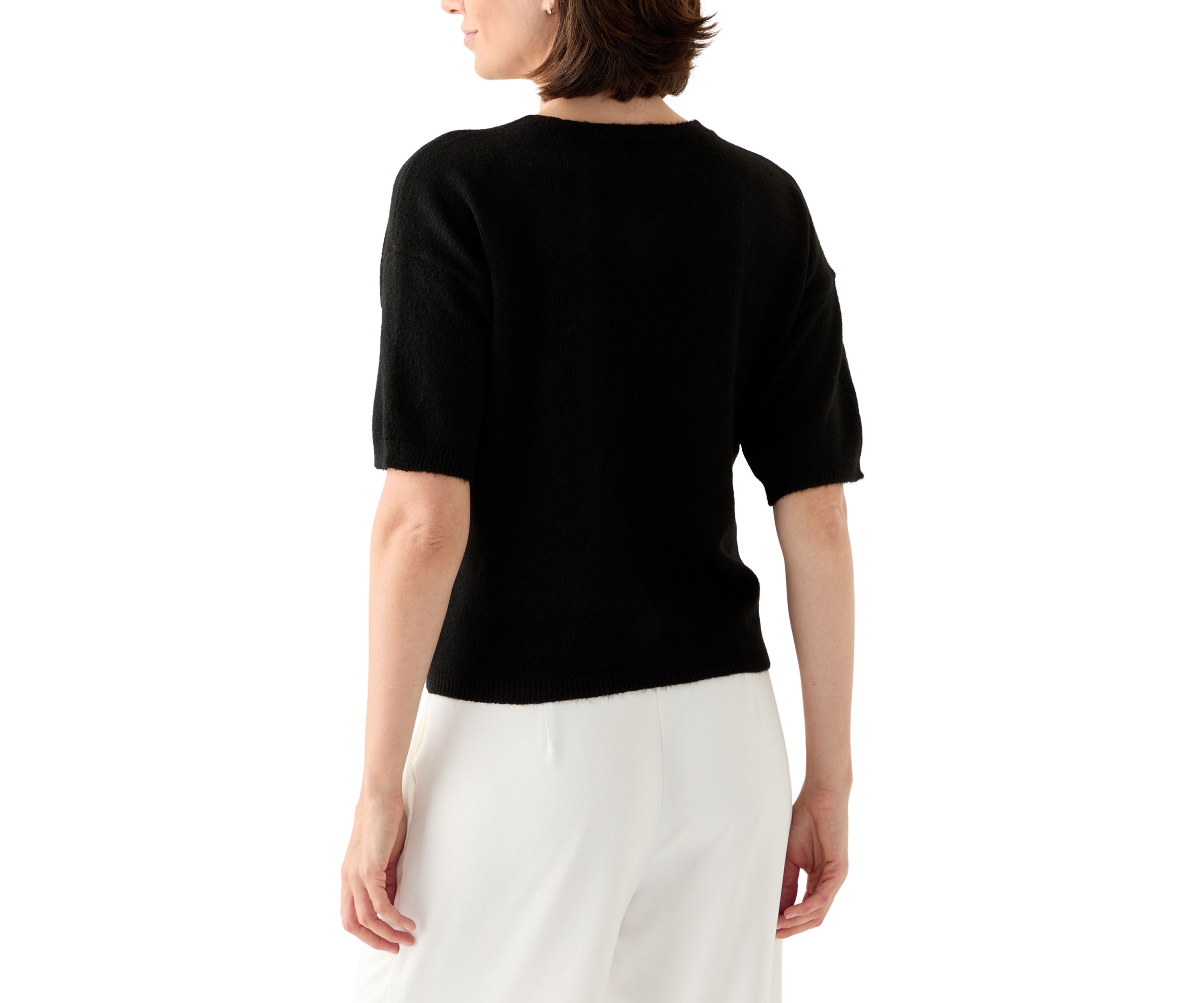 Womens Short Sleeve Front Button Cardigan