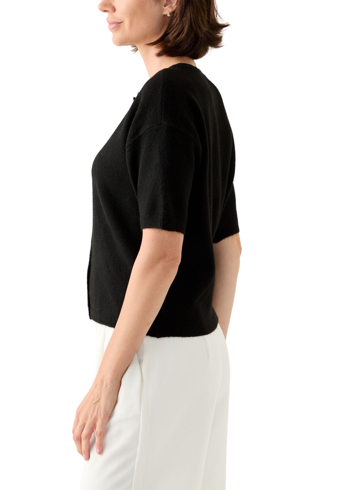 Womens Short Sleeve Front Button Cardigan