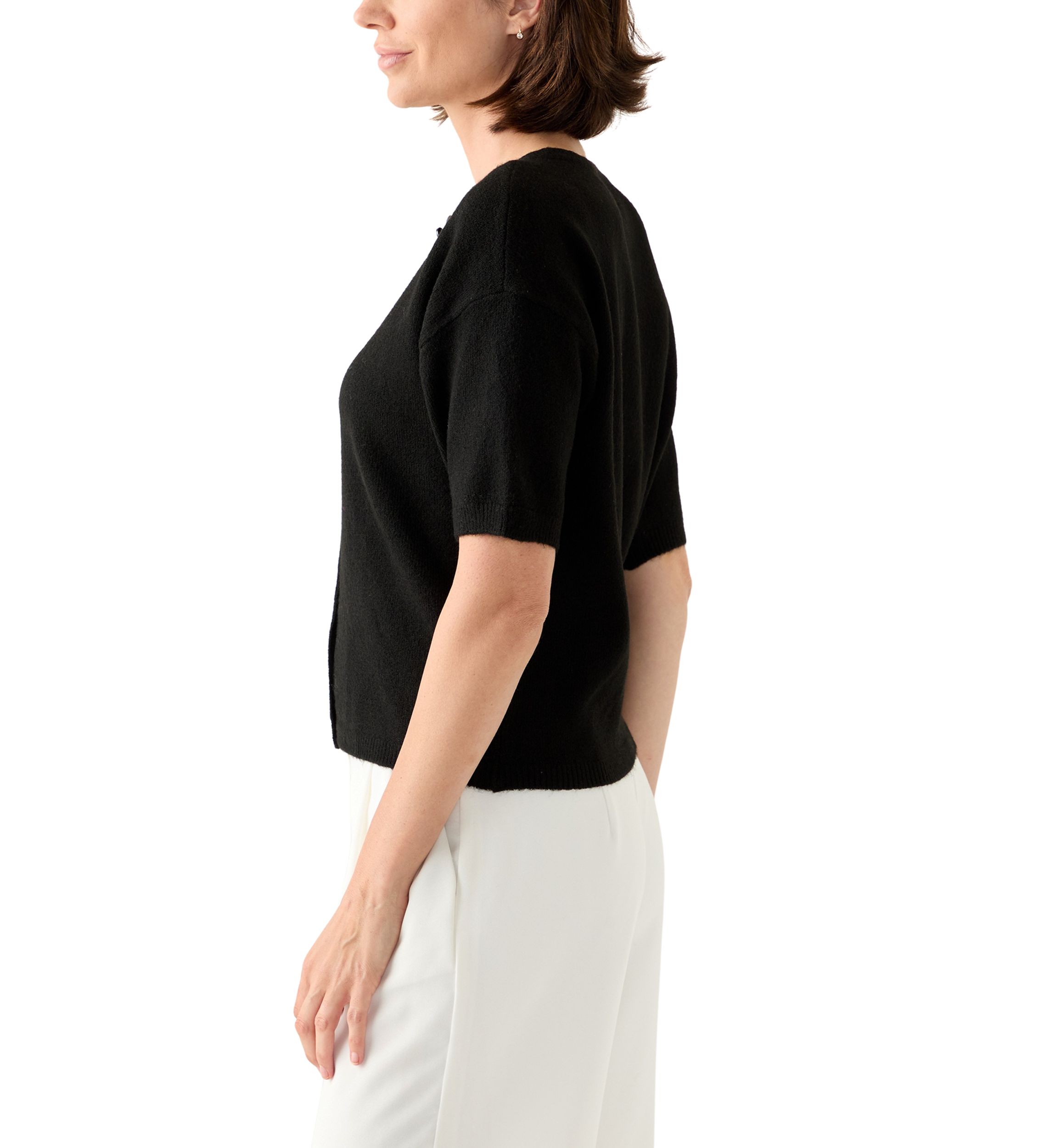 Womens Short Sleeve Front Button Cardigan