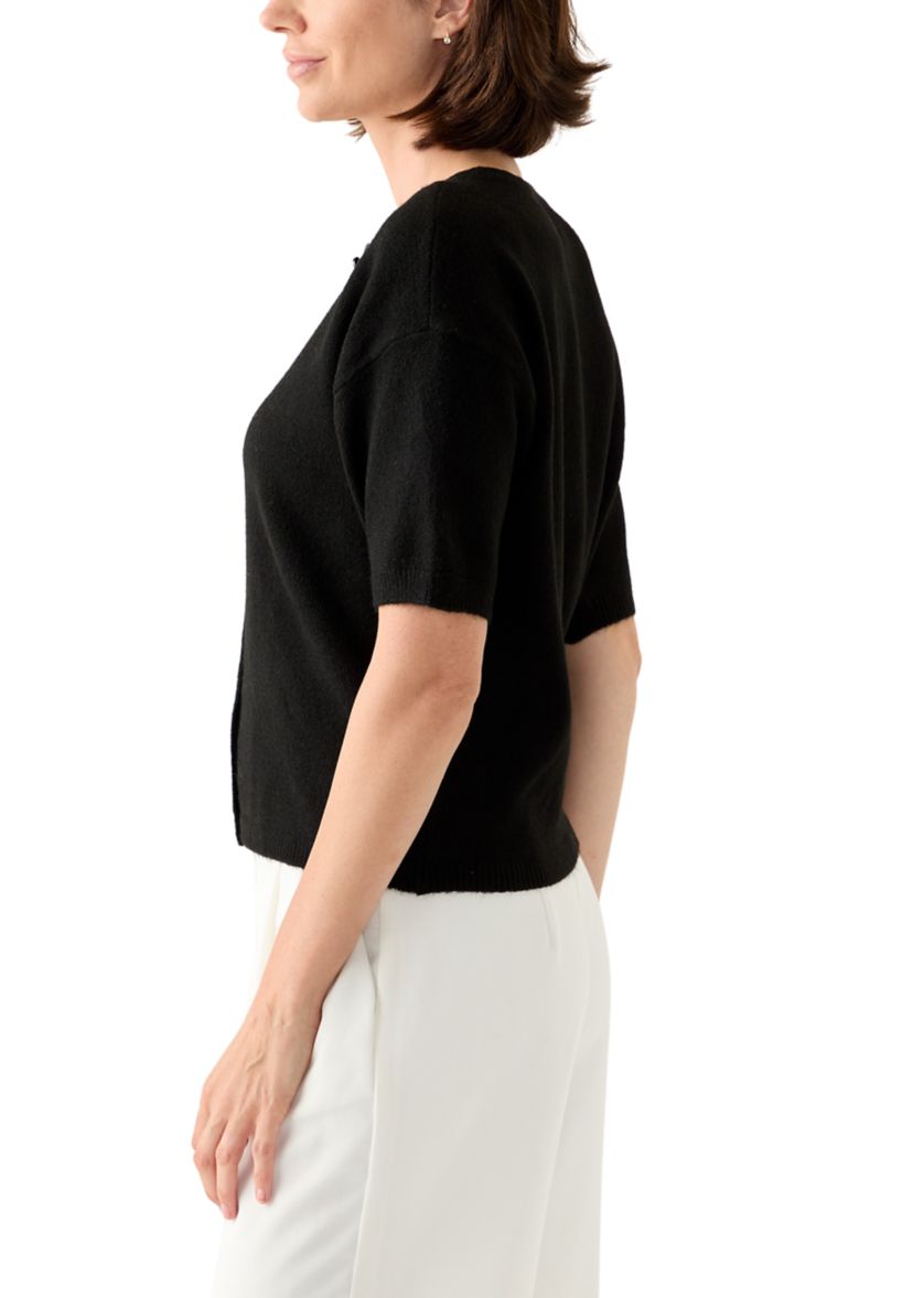Womens Short Sleeve Front Button Cardigan