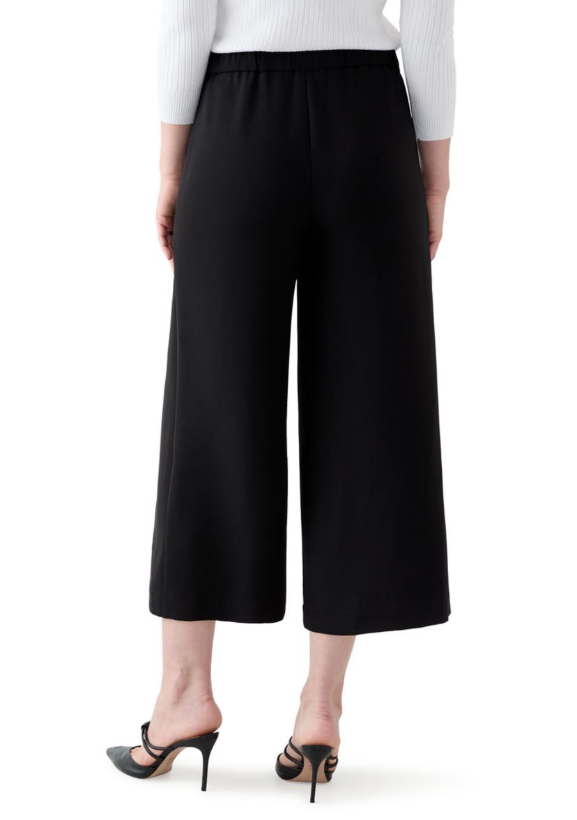 Womens Woven Linen Tie Waist Pants