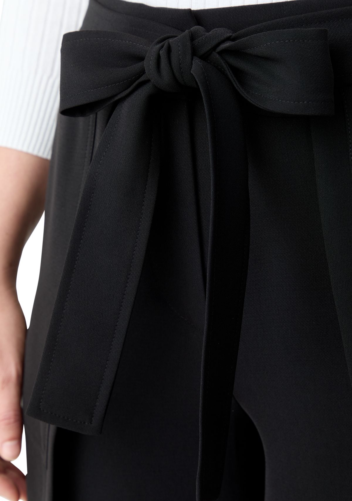 Womens Woven Linen Tie Waist Pants
