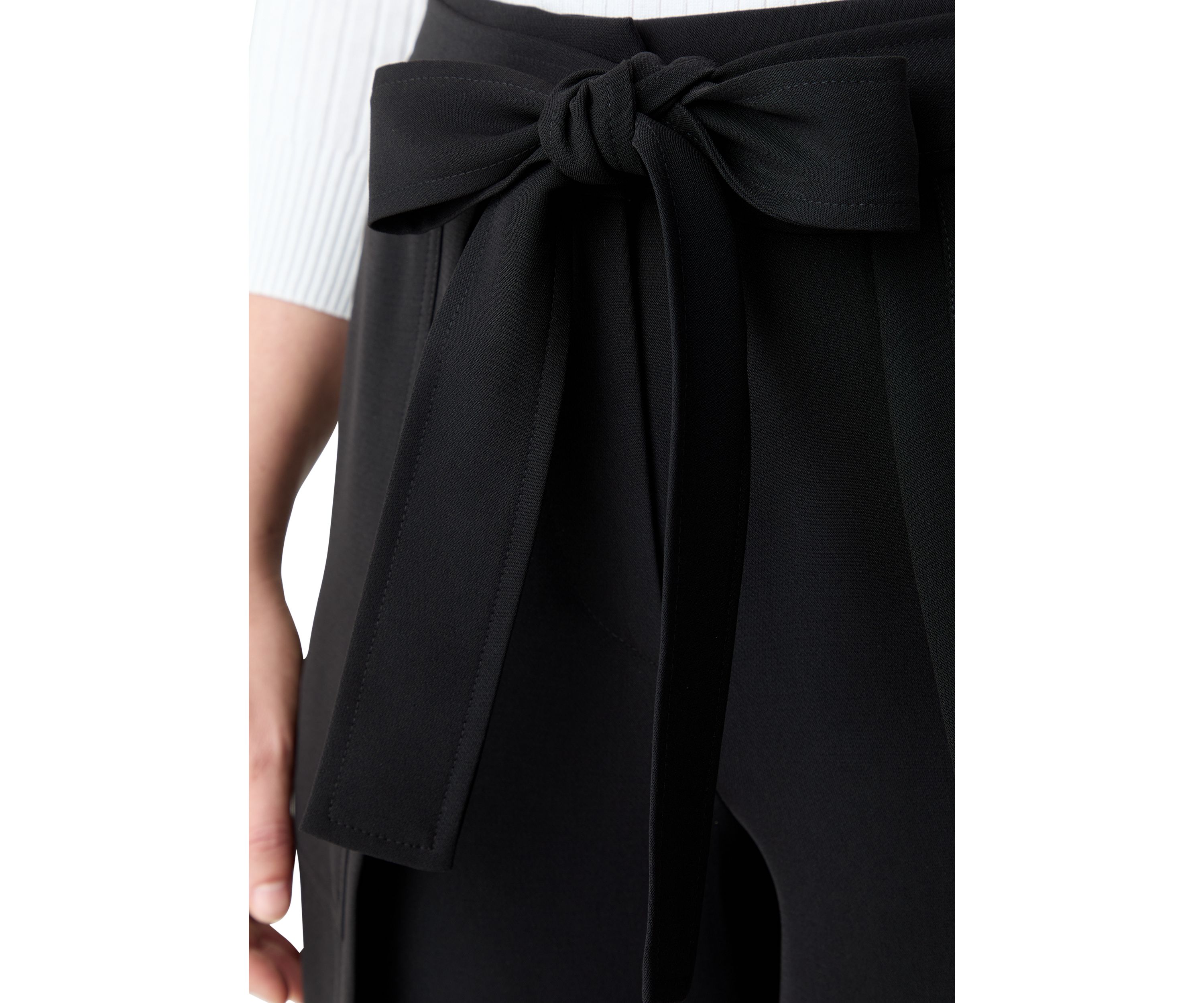 Womens Woven Linen Tie Waist Pants