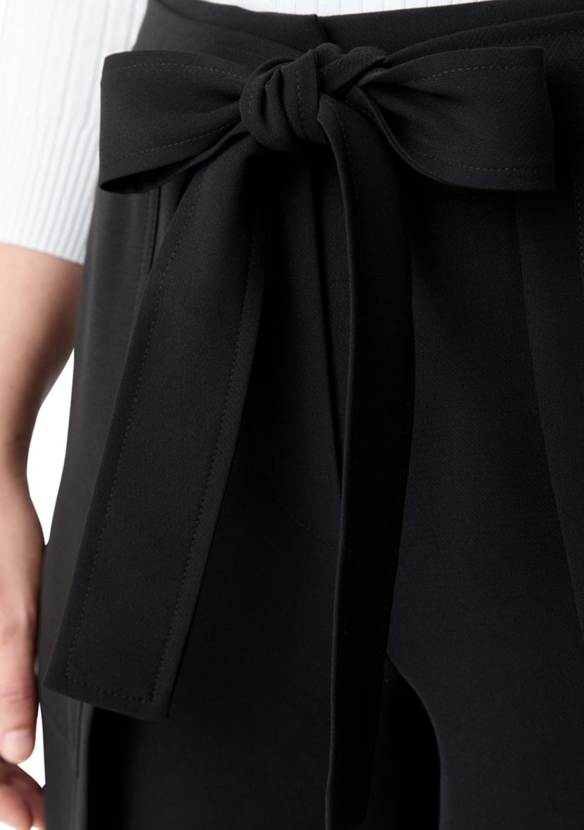 Womens Woven Linen Tie Waist Pants
