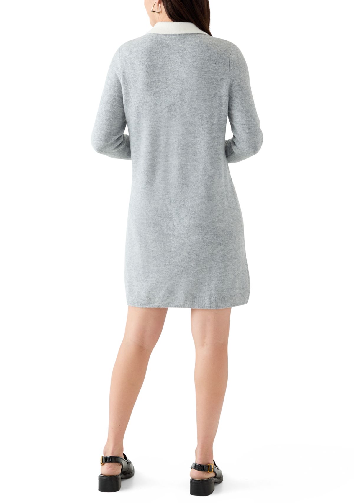 Womens Long Sleeve Polo Sweater Dress