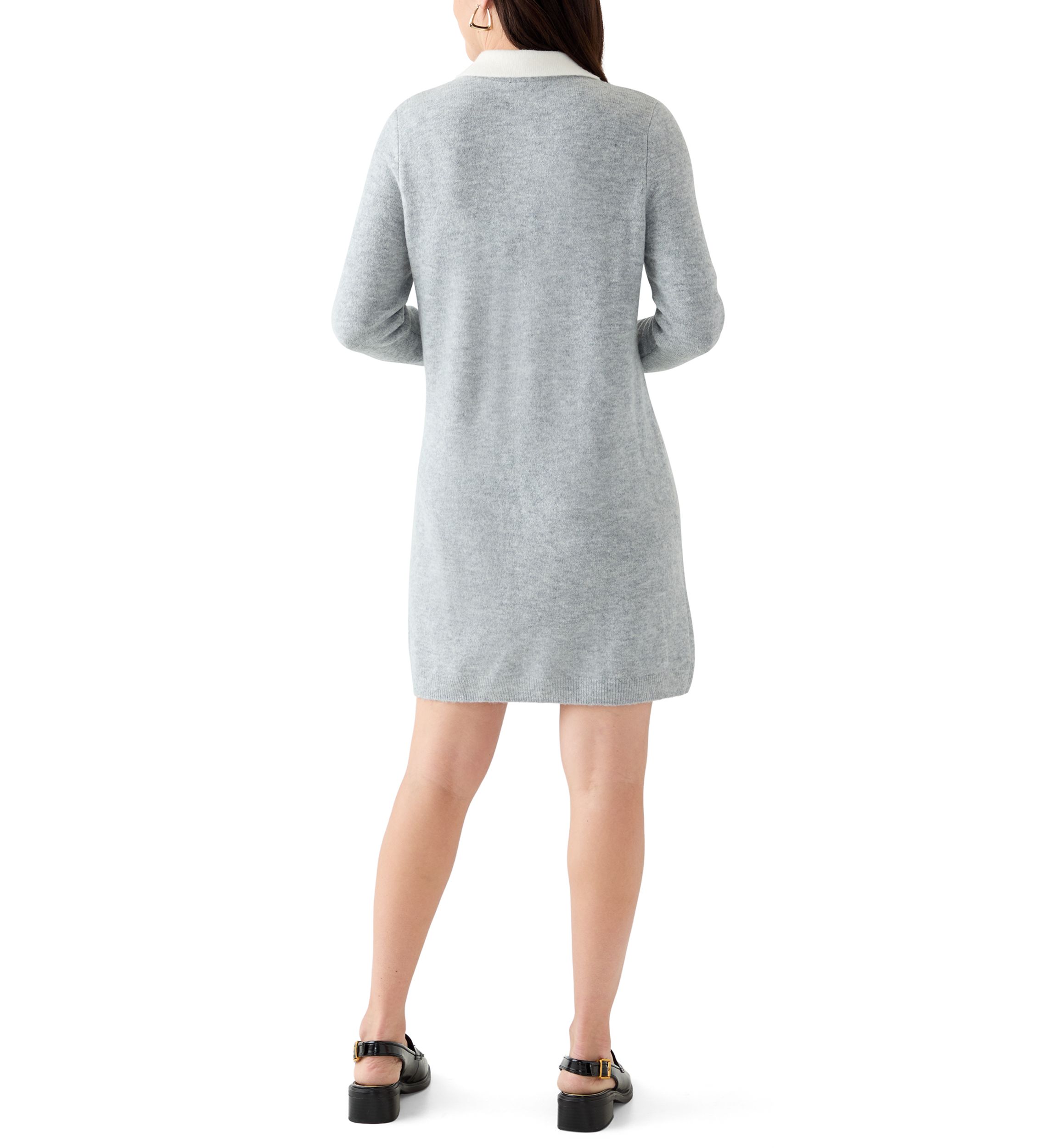 Womens Long Sleeve Polo Sweater Dress
