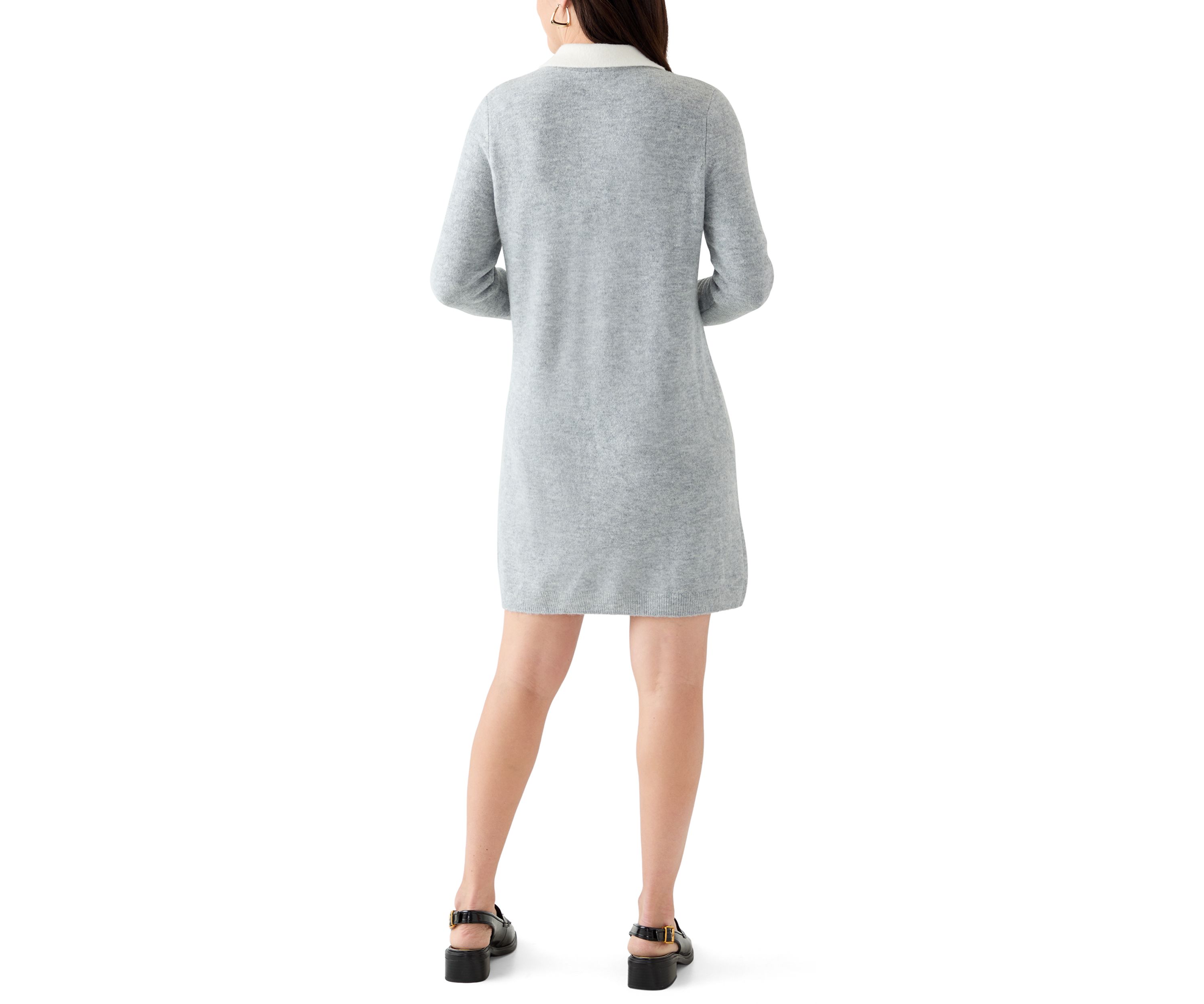 Womens Long Sleeve Polo Sweater Dress