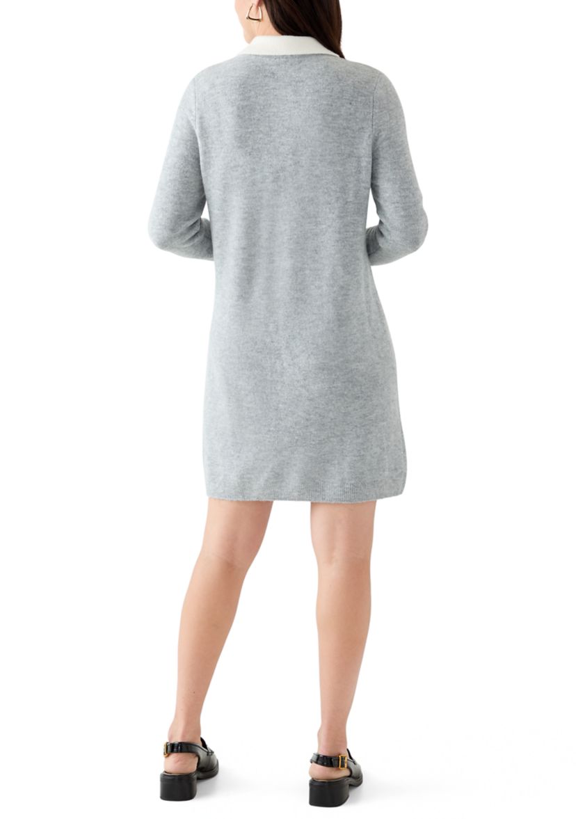 Womens Long Sleeve Polo Sweater Dress