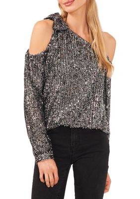 Women's Sequin One Shoulder Top