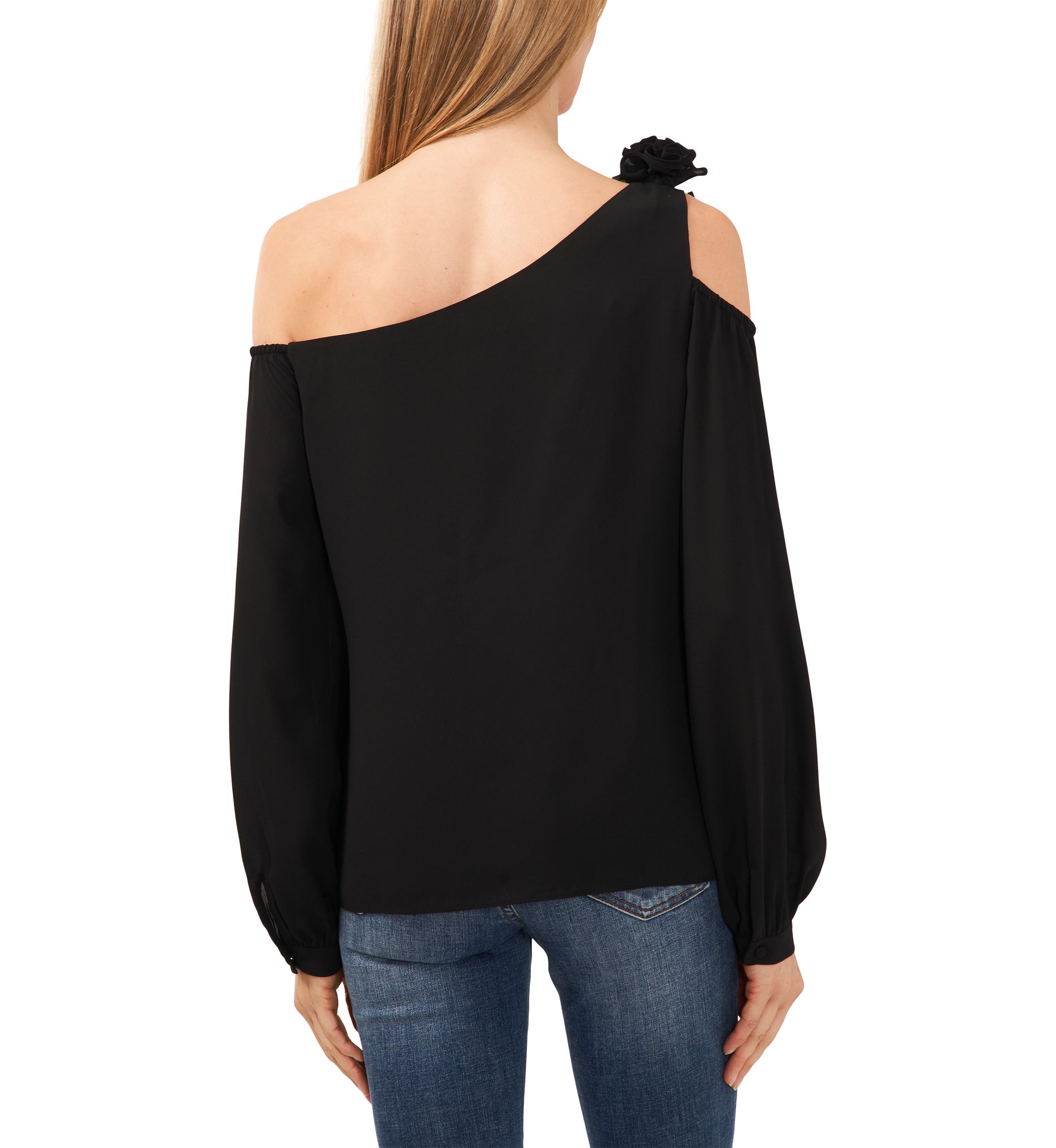 Womens Long Sleeve Asymmetrical One Shoulder Blouse