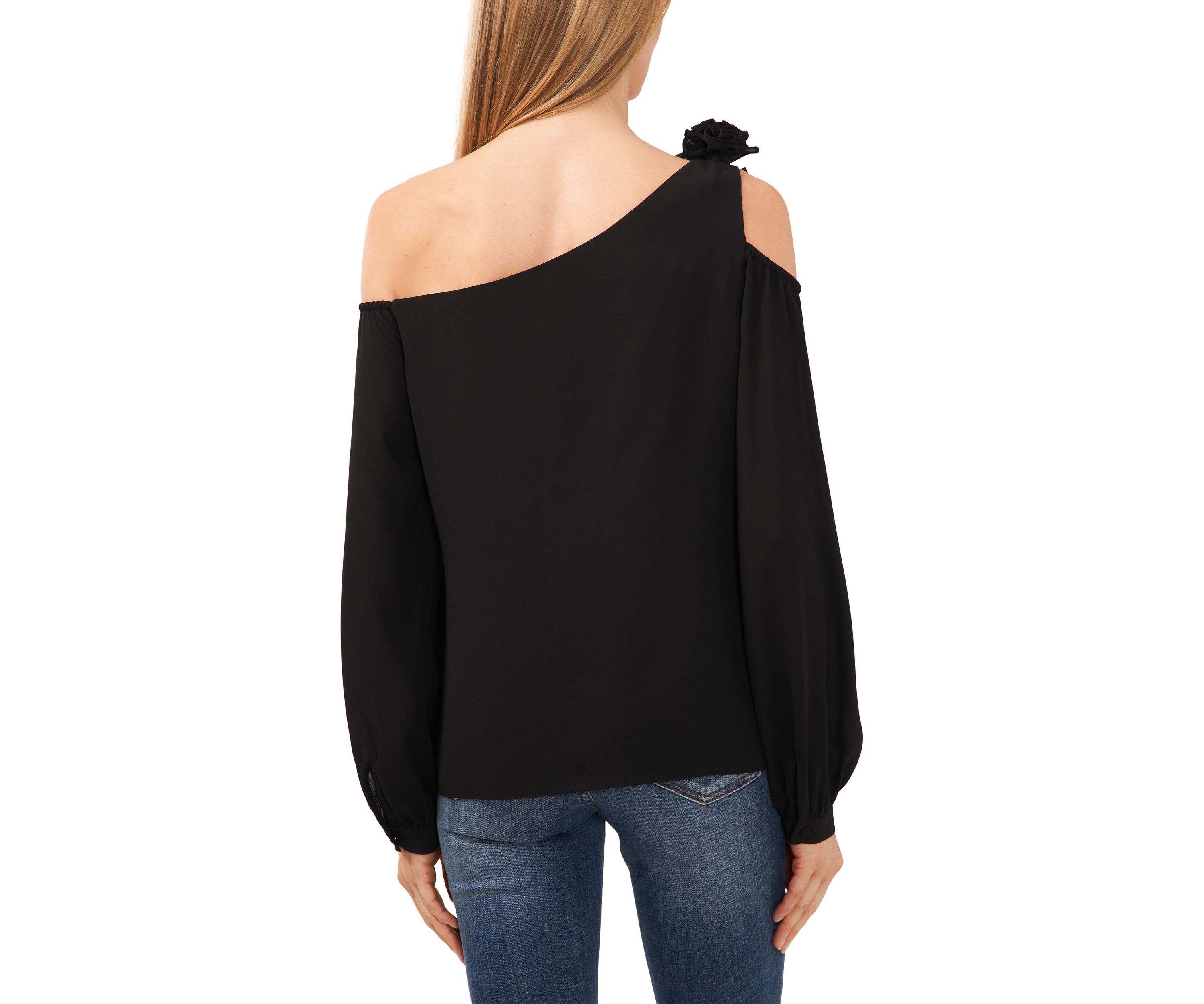 Womens Long Sleeve Asymmetrical One Shoulder Blouse