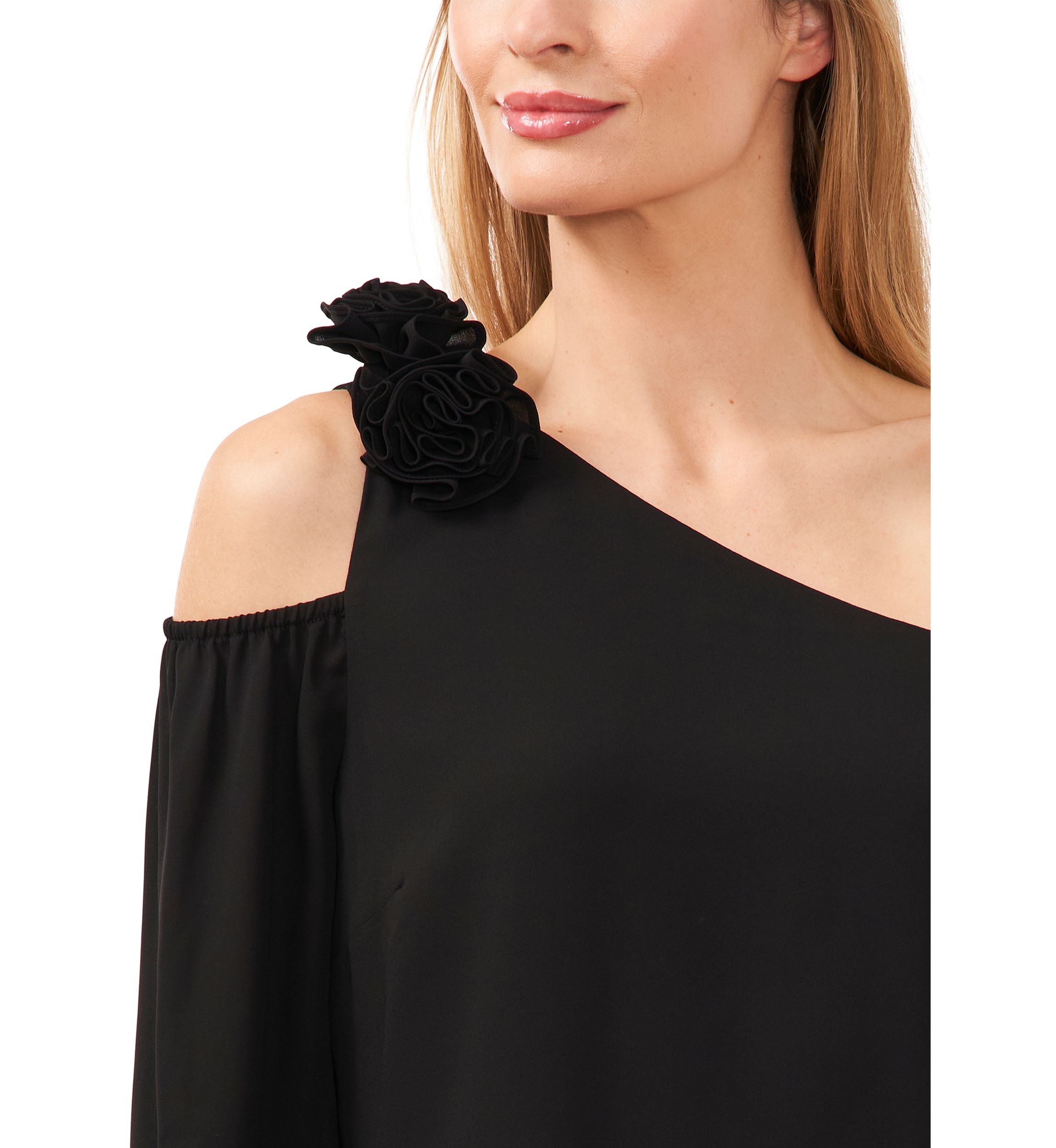 Womens Long Sleeve Asymmetrical One Shoulder Blouse