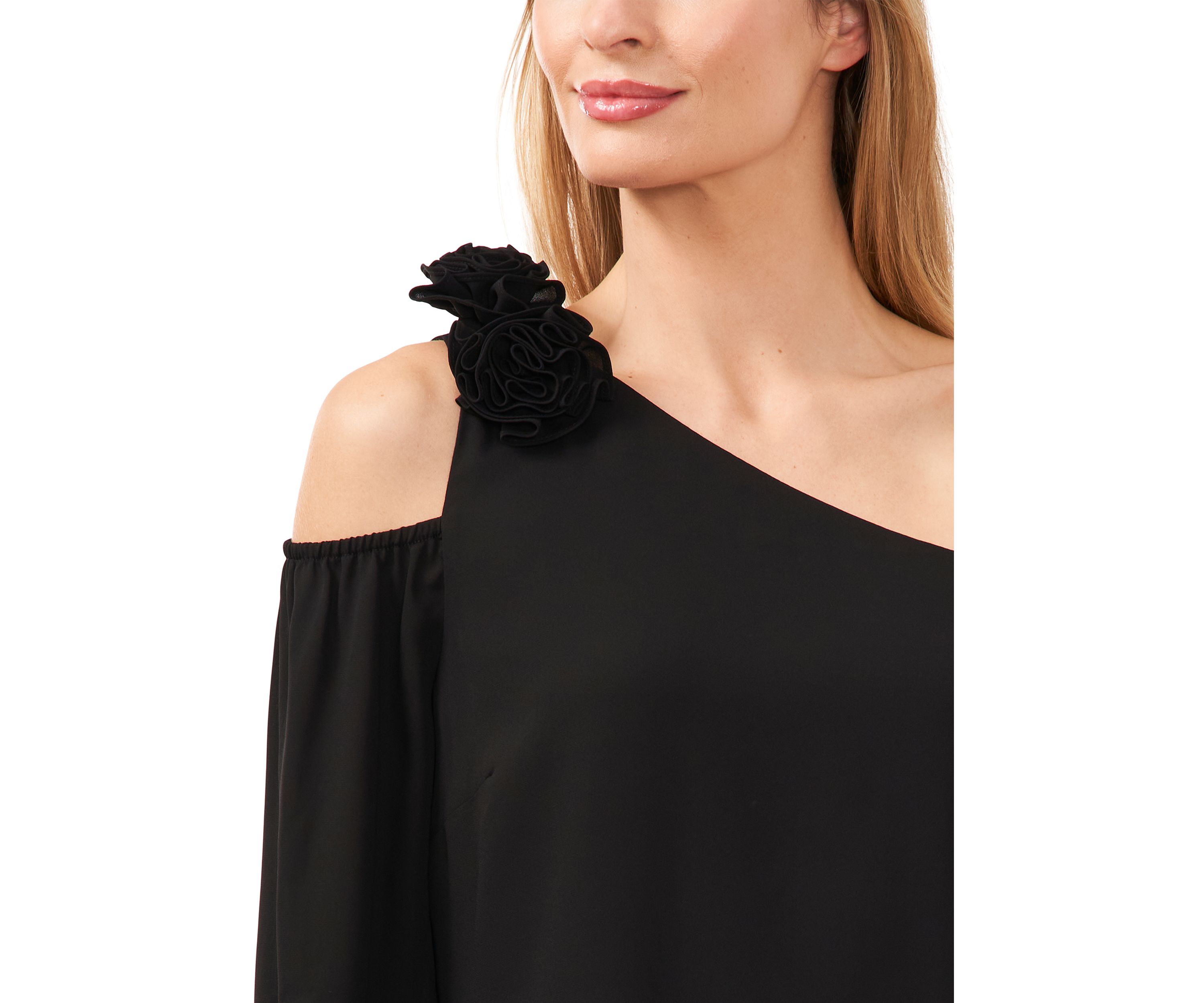 Womens Long Sleeve Asymmetrical One Shoulder Blouse