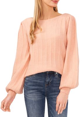 Women's Puff Sleeve Boat Neck Sweater