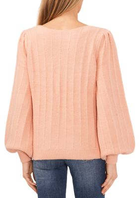 Women's Puff Sleeve Boat Neck Sweater