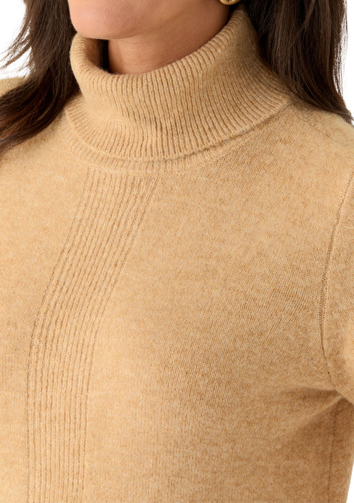 Womens Short Sleeve Mock Neck Sweater Dress