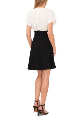 Women's Short Sleeve 2Fer Dress
