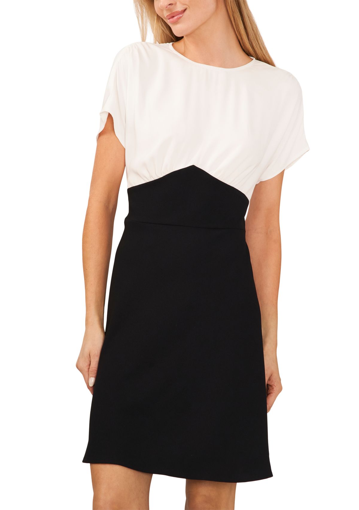 Womens Short Sleeve 2Fer Dress