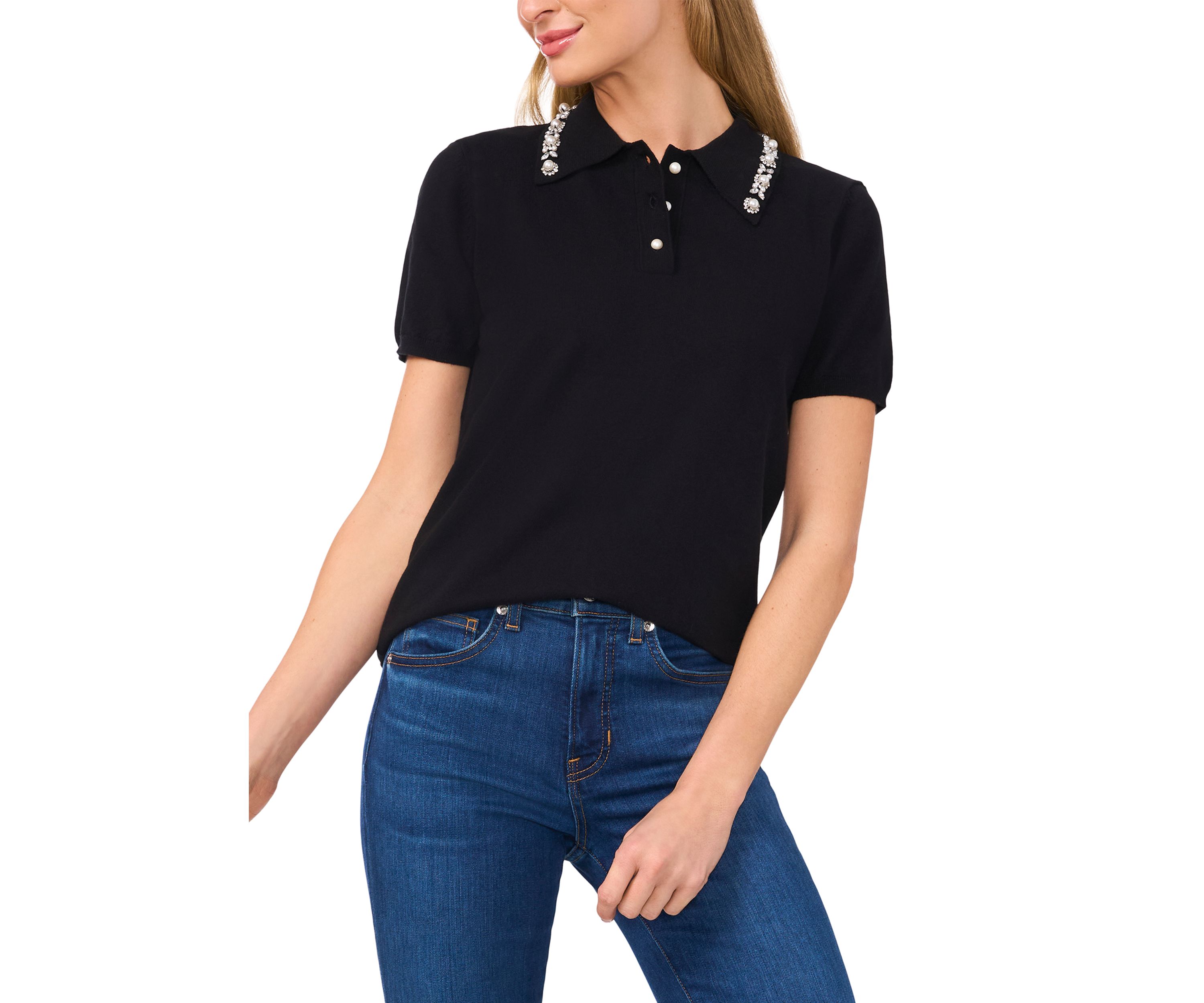 Womens Embroidered Collar Sweater