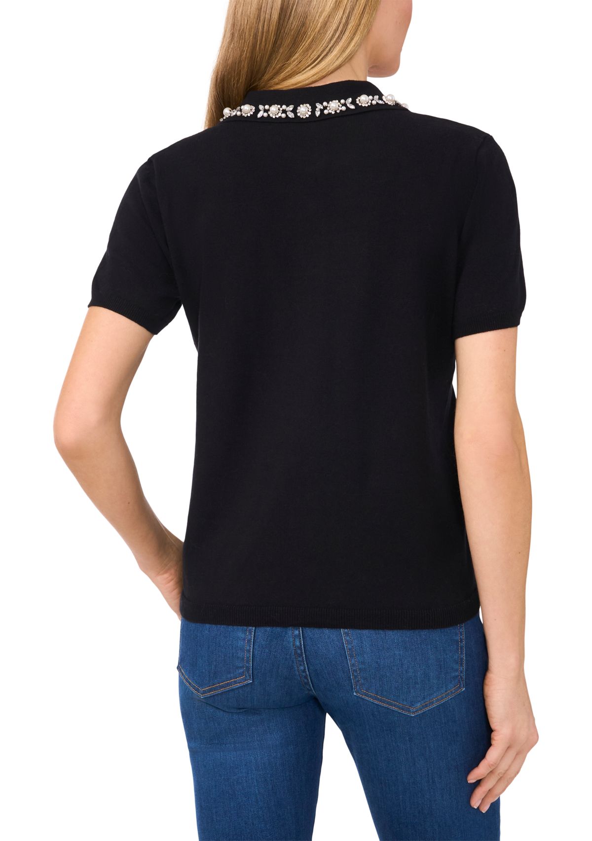 Womens Embroidered Collar Sweater