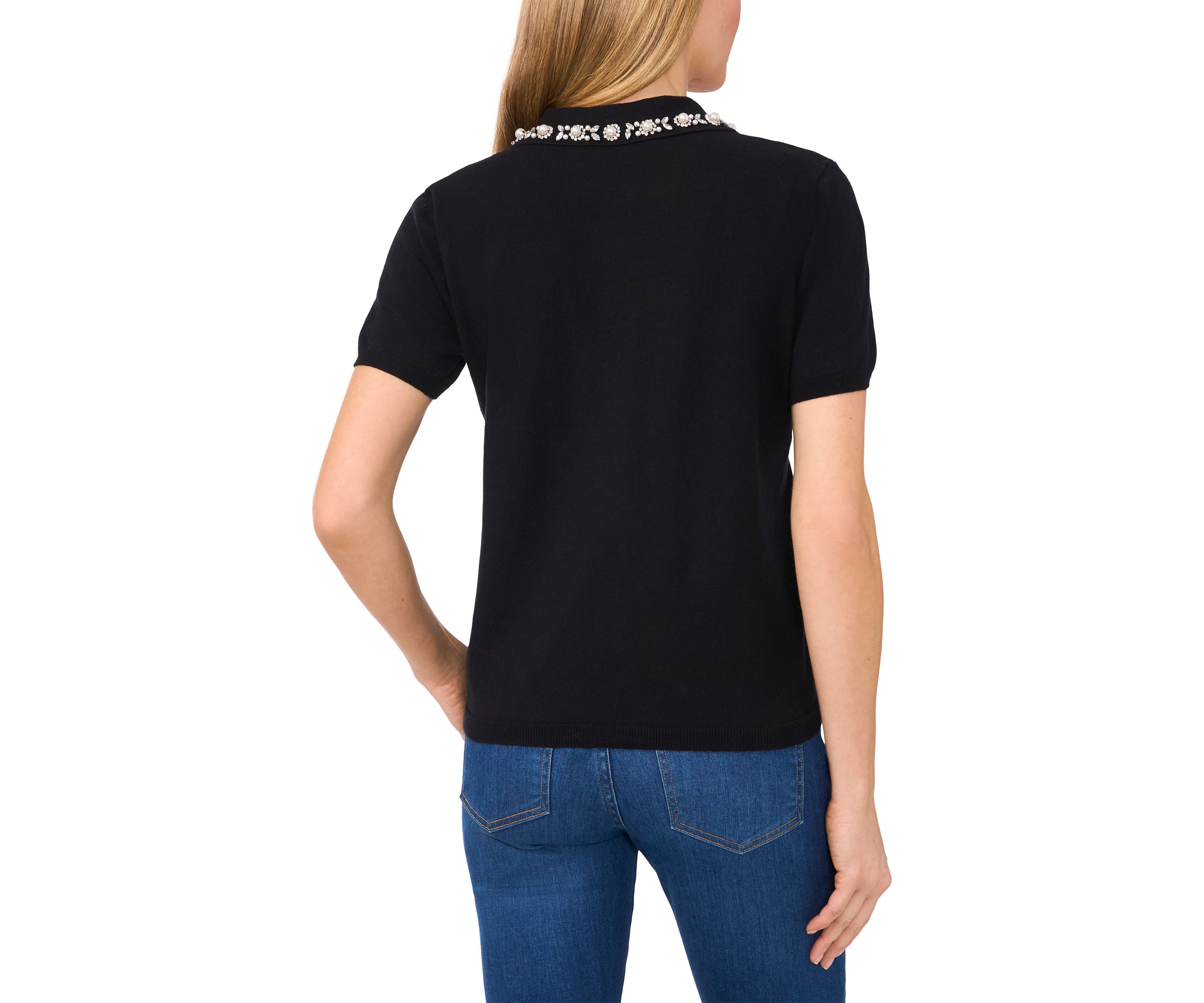 Womens Embroidered Collar Sweater