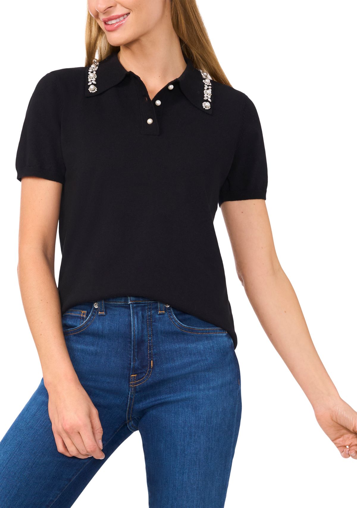 Womens Embroidered Collar Sweater