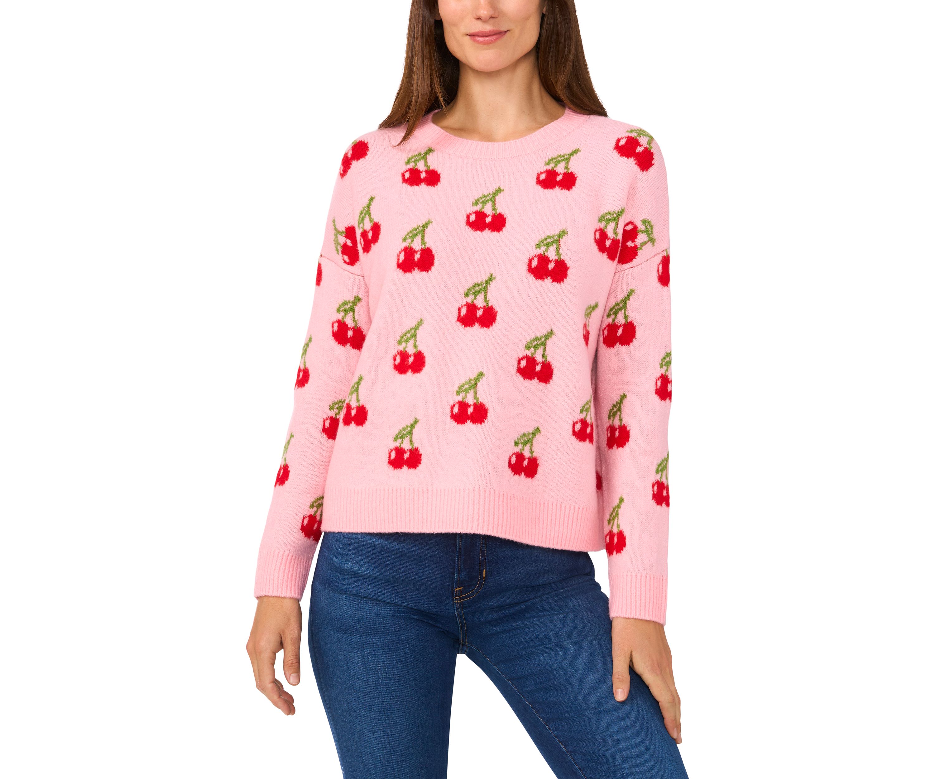 Womens Allover Cherry Sweater 
