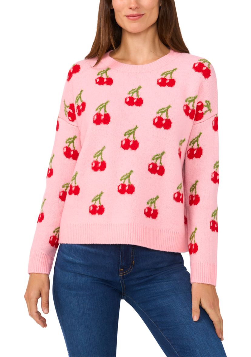 Womens Allover Cherry Sweater 