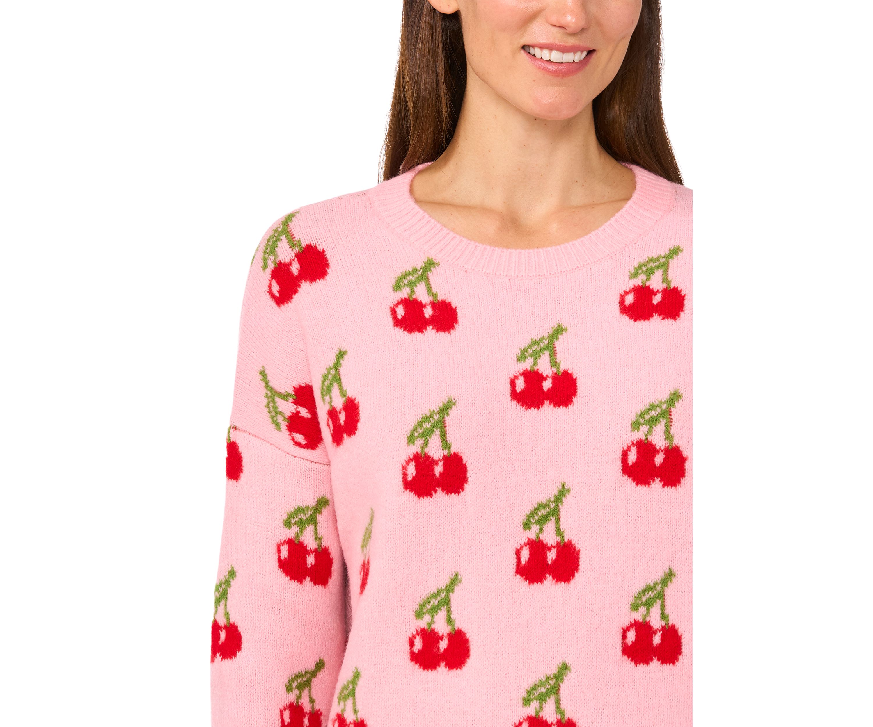 Womens Allover Cherry Sweater 