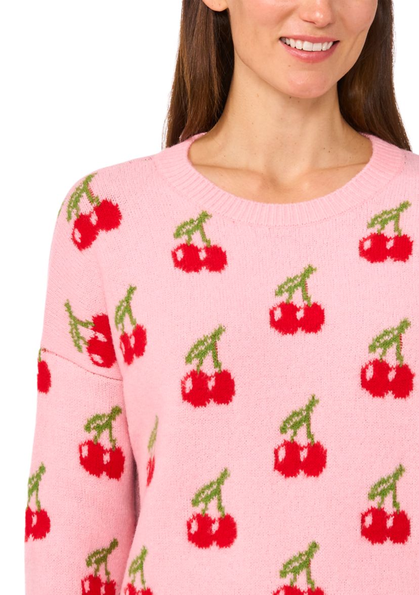 Womens Allover Cherry Sweater 