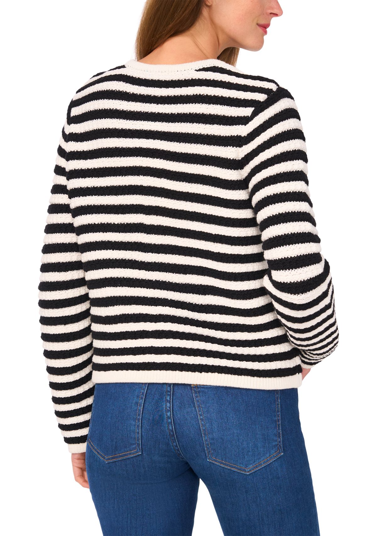 Womens Stripe Button Front Cardigan 